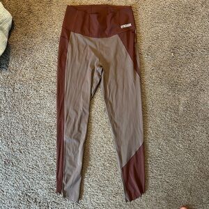 Gymshark Two-Tone Leggings in Brown Shades